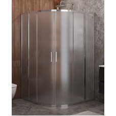 Душевой уголок Cezares MOLVENO-R-22-100+20-P-Cr, 120х120х195, профиль хром, стекло Punto матовое