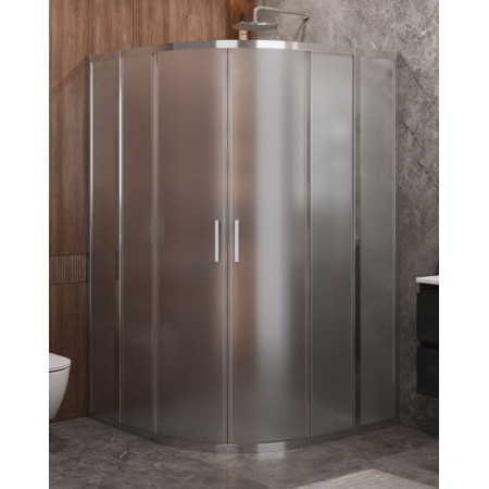 Душевой уголок Cezares MOLVENO-R-22-100+20-P-Cr, 120х120х195, профиль хром, стекло Punto матовое Душевой уголок Cezares MOLVENO-R-22-100+20-P-Cr, 120х120х195, профиль хром, стекло Punto матовое