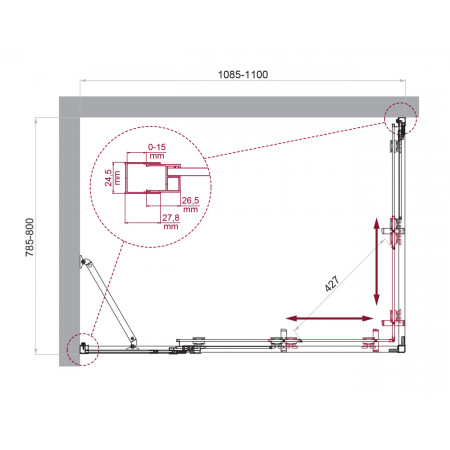 Душевой уголок BelBagno LUCE-AH-21-110/80-C-Cr Душевой уголок BelBagno LUCE-AH-21-110/80-C-Cr