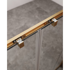 Душевой уголок Cezares MOLVENO-AH-2/1-170/90-C-BORO-IV, 170х90х195, профиль брашированное золото, прозрачное стекло