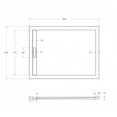 Поддон из искусственного мрамора 120х90 Cezares TRAY-AS-AH-120/90-30-W без сифона