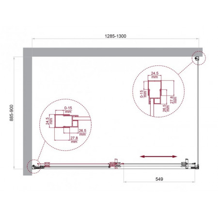 Душевой уголок BelBagno LUCE-AH-1-130/90-C-Cr Душевой уголок BelBagno LUCE-AH-1-130/90-C-Cr
