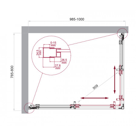 Душевой уголок BelBagno LUCE-AH-2-100/80-C-Cr Душевой уголок BelBagno LUCE-AH-2-100/80-C-Cr