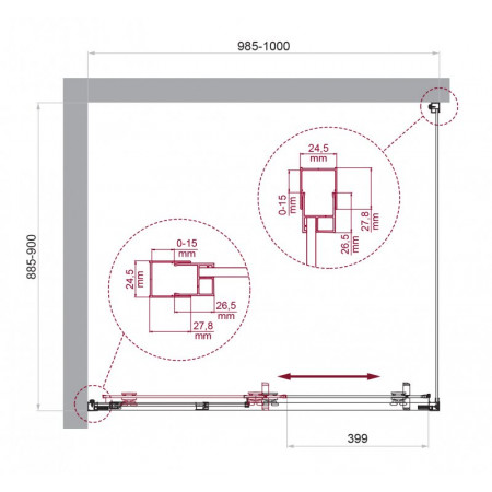 Душевой уголок BelBagno LUCE-AH-1-100/90-C-Cr Душевой уголок BelBagno LUCE-AH-1-100/90-C-Cr