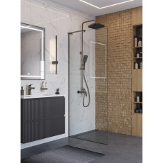 Душевая перегородка BelBagno UNO-L-1-TB-80-C-GM профиль оружейная сталь, стекло прозрачное