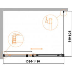 Душевой уголок Cezares DUET SOFT-M-AH-1-140/80-C-Cr