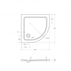 Поддон из SMC (стекловолокно) 80х80 Cezares TRAY-M-R-80-550-35-W без сифона