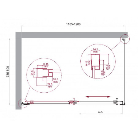 Душевой уголок BelBagno LUCE-AH-1-120/80-C-Cr