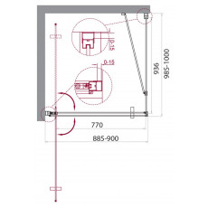Душевой уголок BELBAGNO MARMI-AH-1-90/100-C-Cr