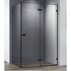 Душевой уголок Cezares BELLAGIO-AH-1-140/80-C-NERO, 140х80х197, профиль черный, прозрачное стекло