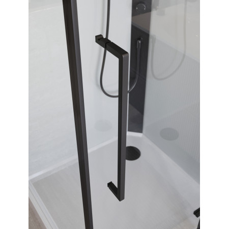 Душевая кабина BelBagno UNO-CAB-A-1-90-C-NERO-Bi-TOP-L, левосторонняя