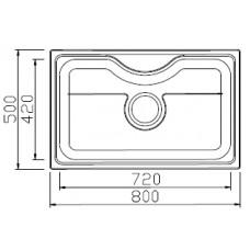 Мойка нерж. сталь Seaman Eco Wien SWT-8050 (Micro-satin *5) 800 x 500