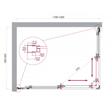 Душевой уголок BelBagno LUCE-AH-2-120/90-C-Cr Душевой уголок BelBagno LUCE-AH-2-120/90-C-Cr
