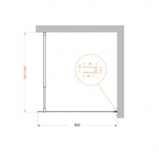 Душевая перегородка BelBagno KRAFT-L-1-90-C-NERO