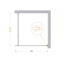 Душевая перегородка BelBagno KRAFT-L-1-90-C-NERO