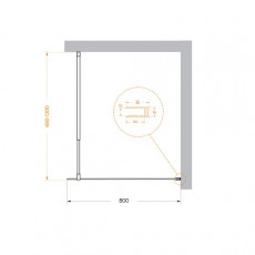 Душевая перегородка BelBagno KRAFT-L-1-80-C-NERO