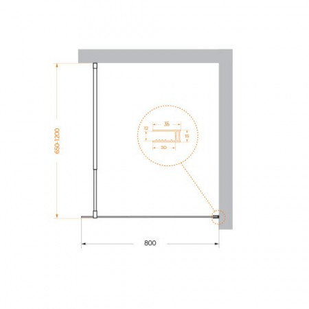 Душевая перегородка BelBagno KRAFT-L-1-80-C-NERO Душевая перегородка BelBagno KRAFT-L-1-80-C-NERO