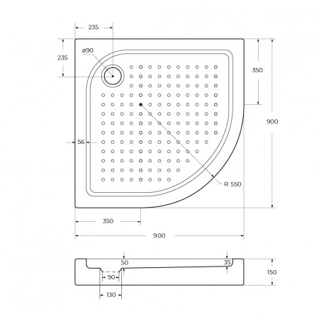 Акриловый поддон 90х90 BelBagno TRAY-BB-R-90-550-15-W с сифоном Акриловый поддон 90х90 BelBagno TRAY-BB-R-90-550-15-W с сифоном