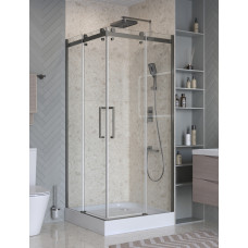 Душевой уголок BelBagno MARINO-2-A-2-90-C-GM 90х90см профиль оружейная сталь, стекло прозрачное