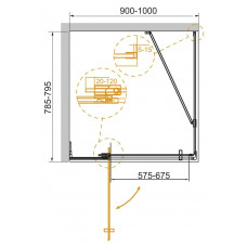 Душевой уголок Cezares SLIDER-AH-1-80-90/100-GRIGIO-Cr