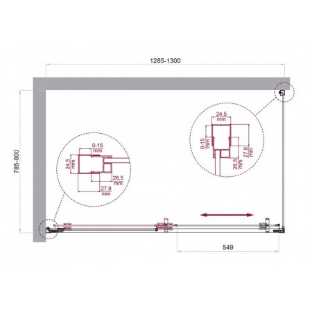 Душевой уголок BelBagno LUCE-AH-1-130/80-C-Cr Душевой уголок BelBagno LUCE-AH-1-130/80-C-Cr