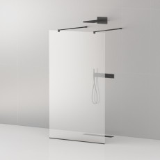 Душевая перегородка Cezares LIBERTA-L-2-110-C-NERO чёрный профиль, стекло прозрачное