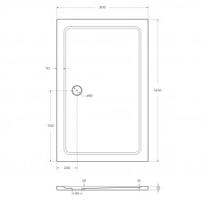 Поддон из SMC (стекловолокно) 140х90 Cezares TRAY-M-AH-140/90-35-W без сифона