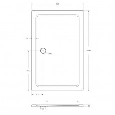 Поддон из SMC (стекловолокно) 140х90 Cezares TRAY-M-AH-140/90-35-W без сифона