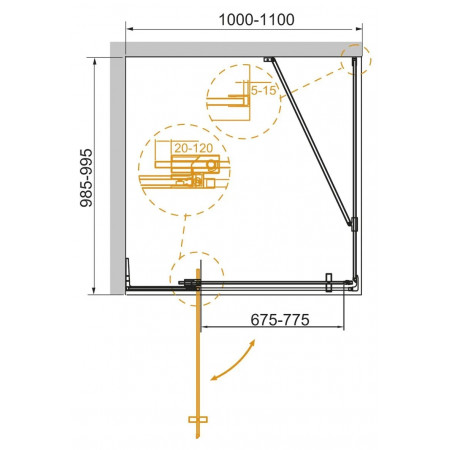 Душевой уголок Cezares SLIDER-AH-1-100-100/110-GRIGIO-Cr Душевой уголок Cezares SLIDER-AH-1-100-100/110-GRIGIO-Cr