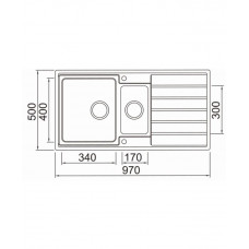 Мойка нерж. сталь Seaman Eco Roma SMR-9750B (без отверстий) 970 x 500