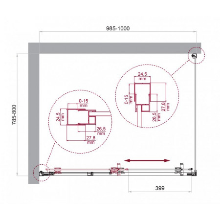 Душевой уголок BelBagno LUCE-AH-1-100/80-C-Cr Душевой уголок BelBagno LUCE-AH-1-100/80-C-Cr