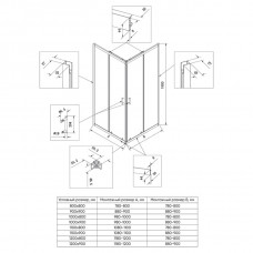 Душевой угол Veconi RV-27CH 1000x1000x1900 хром прозрачное RV27CH-100100-01-C8
