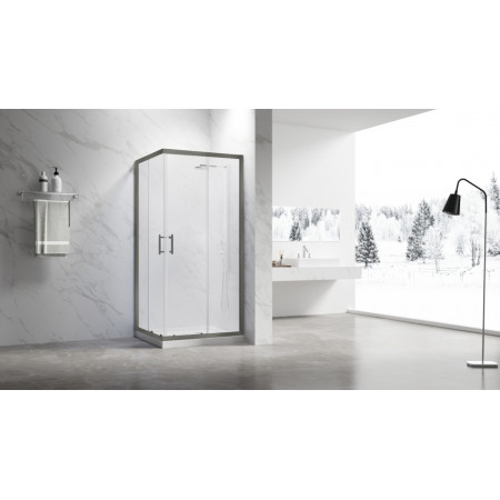 Душевой угол Veconi RV-27GM 1200x800x1900 оружейная сталь прозрачное RV27GM-12080-01-C8