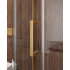 Душевой уголок Cezares MOLVENO-RH-11-120/110-C-Cr-IV, 120х110х195, профиль брашированное золото, прозрачное стекло