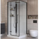 Душевая кабина BelBagno UNO-CAB-A-1-90-C-NERO-Bi-TOP-L, левосторонняя