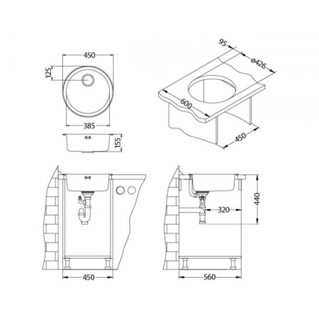 Мойка Alveus Form 10 Nat-90 Fi 450 нерж сталь (450) Мойка Alveus Form 10 Nat-90 Fi 450 нерж сталь (450)