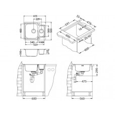 Мойка Alveus Line Maxim 50 Sat-90 нерж сталь (860 х 500)