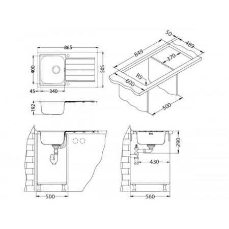 Мойка Alveus Line Maxim 20 Sat-90 FS нерж сталь (865 х 505) Мойка Alveus Line Maxim 20 Sat-90 FS нерж сталь (865 х 505)