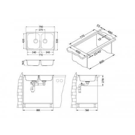 Мойка Alveus Line Maxim 90 Sat-90 FS нерж сталь (795 х 505) Мойка Alveus Line Maxim 90 Sat-90 FS нерж сталь (795 х 505)