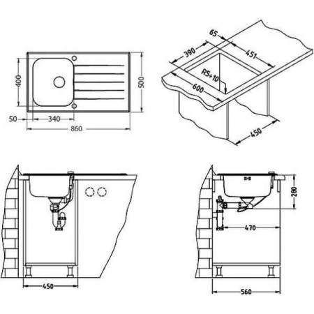 Мойка Alveus Glassix 10 Ral9005-90 комби (860 х 500) Стальная/Чёрная Мойка Alveus Glassix 10 Ral9005-90 комби (860 х 500) Стальная/Чёрная