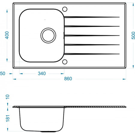 Мойка Alveus Glassix 10 Ral9005-90 комби (860 х 500) Стальная/Белая Мойка Alveus Glassix 10 Ral9005-90 комби (860 х 500) Стальная/Белая