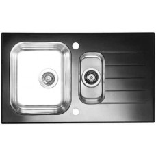 Мойка Alveus Glassix 20 Ral9005-90 комби (860 х 500) Стальная/Чёрная