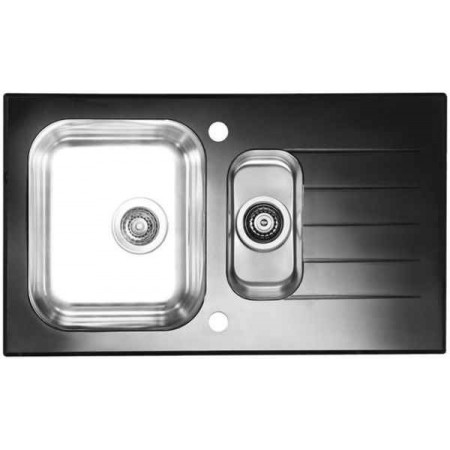 Мойка Alveus Glassix 20 Ral9005-90 комби (860 х 500) Стальная/Чёрная
