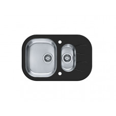 Мойка Alveus Wave 30 комби (760 х 500) Стальная/Чёрная