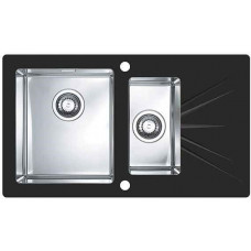 Мойка Alveus Karat 20 комби (860 х 500) Стальная/Чёрная