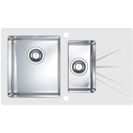 Мойка Alveus Karat 20 комби (860 х 500) Стальная/Белая Мойка Alveus Karat 20 комби (860 х 500) Стальная/Белая