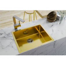 Мойка Под столешницу Alveus Quadrix Monarch 50 Gold нерж сталь (550 х 450) Золотая