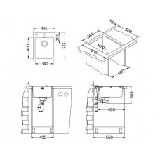 Мойка Alveus Pure 10 Kmb-90 нерж сталь (405 х 525)