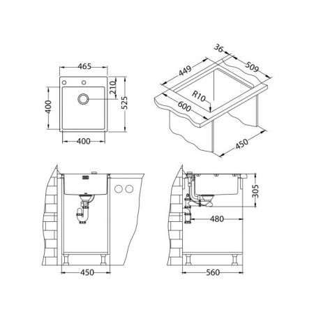 Мойка Alveus Pure 20 Kmb-90 нерж сталь (465 х 525) (распродажа) Мойка Alveus Pure 20 Kmb-90 нерж сталь (465 х 525) (распродажа)