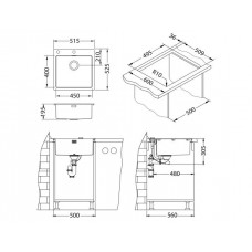 Мойка Alveus Pure 30 Kmb-90 нерж сталь (515 х 525)